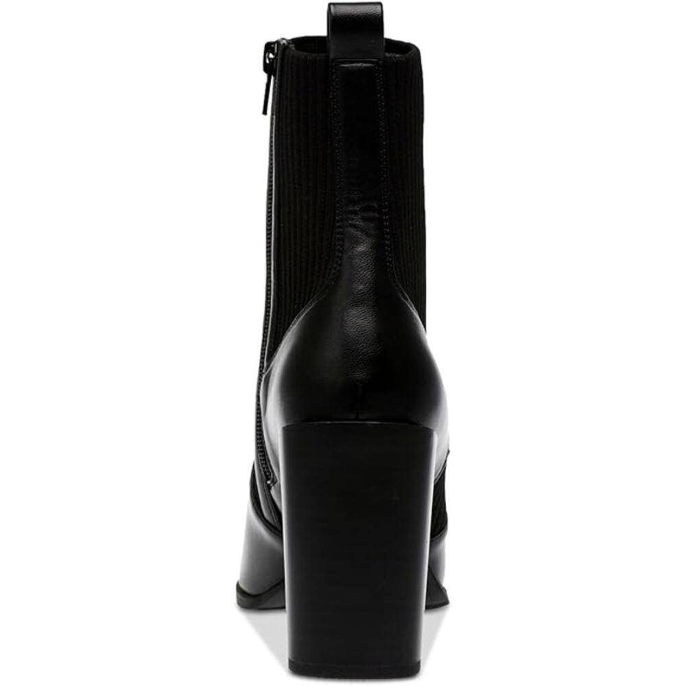 NEW Wild Pair Trinityy Pointed-Toe Pull-On Knit Dress Booties Black Smooth 8.5M - Picture 3 of 4